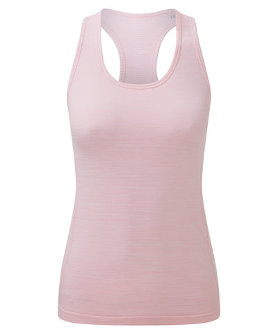 Chaleco deportivo elstico sin costuras TriDri® para mujer con ajuste 3D reciclado | Rosa Claro Jaspeado