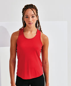 Camiseta de tirantes ajustada de rendimiento reciclada para mujer TriDri® | Negro
