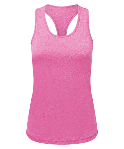 Camiseta de tirantes ajustada de rendimiento reciclada para mujer TriDri® | Rosa Jaspeado