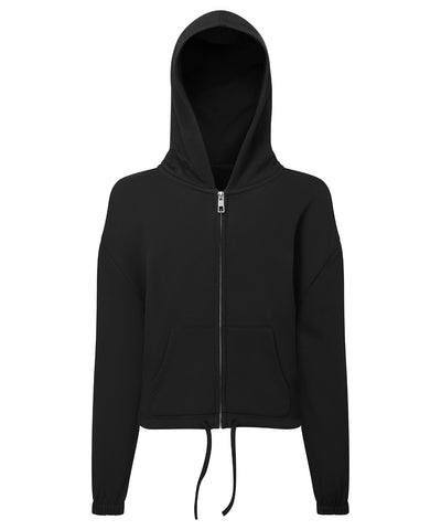 Sudadera con capucha corta extragrande con cremallera completa reciclada para nios TriDri® | Negro