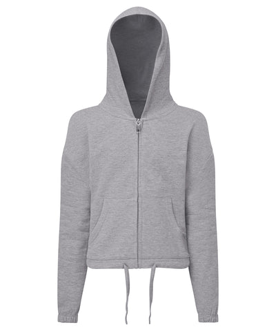 Sudadera con capucha corta extragrande con cremallera completa reciclada para nios TriDri® | Gris Jaspeado