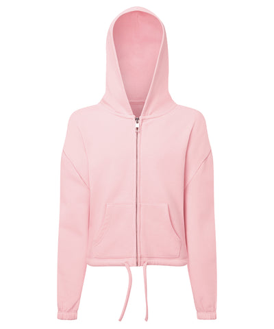 Sudadera con capucha corta extragrande con cremallera completa reciclada para nios TriDri® | Rosa Claro