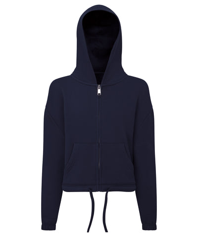 Sudadera con capucha corta extragrande con cremallera completa reciclada para nios TriDri® | Azul Marino