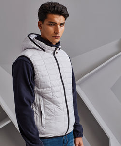 Chaleco con capucha de panal | Gris Acero
