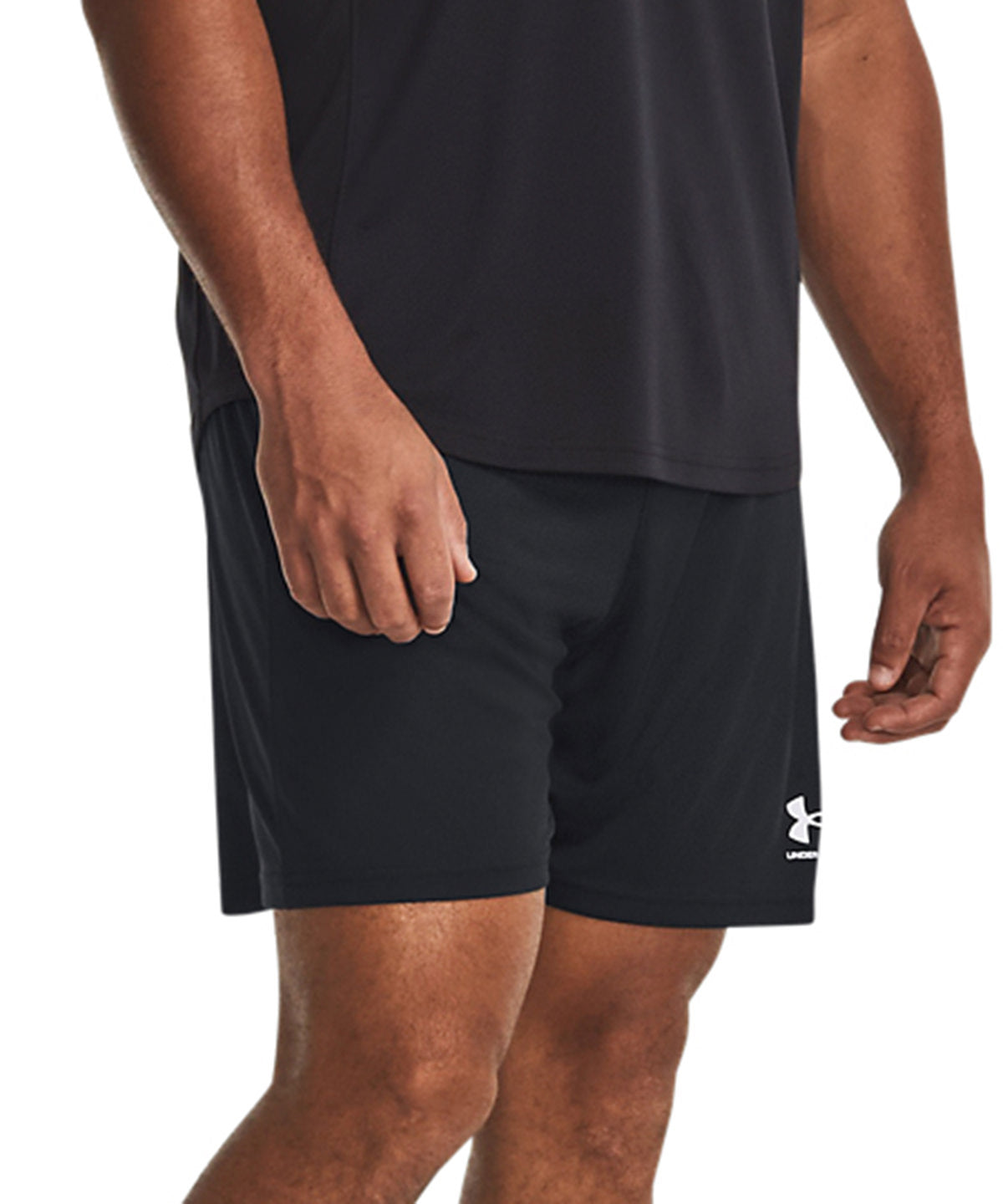 Pantalones cortos de punto UA Challenger para hombre | Negro/Blanco