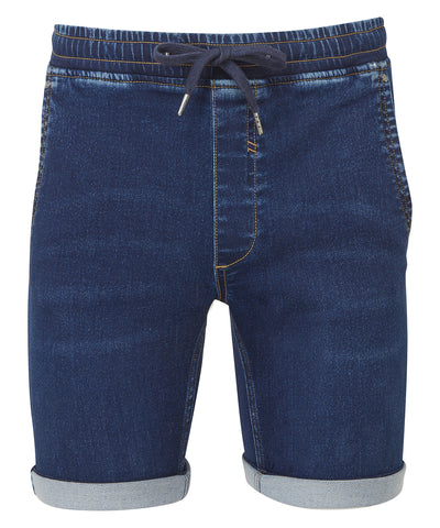 Pantalones cortos de mezclilla con cordón para hombre | Azul