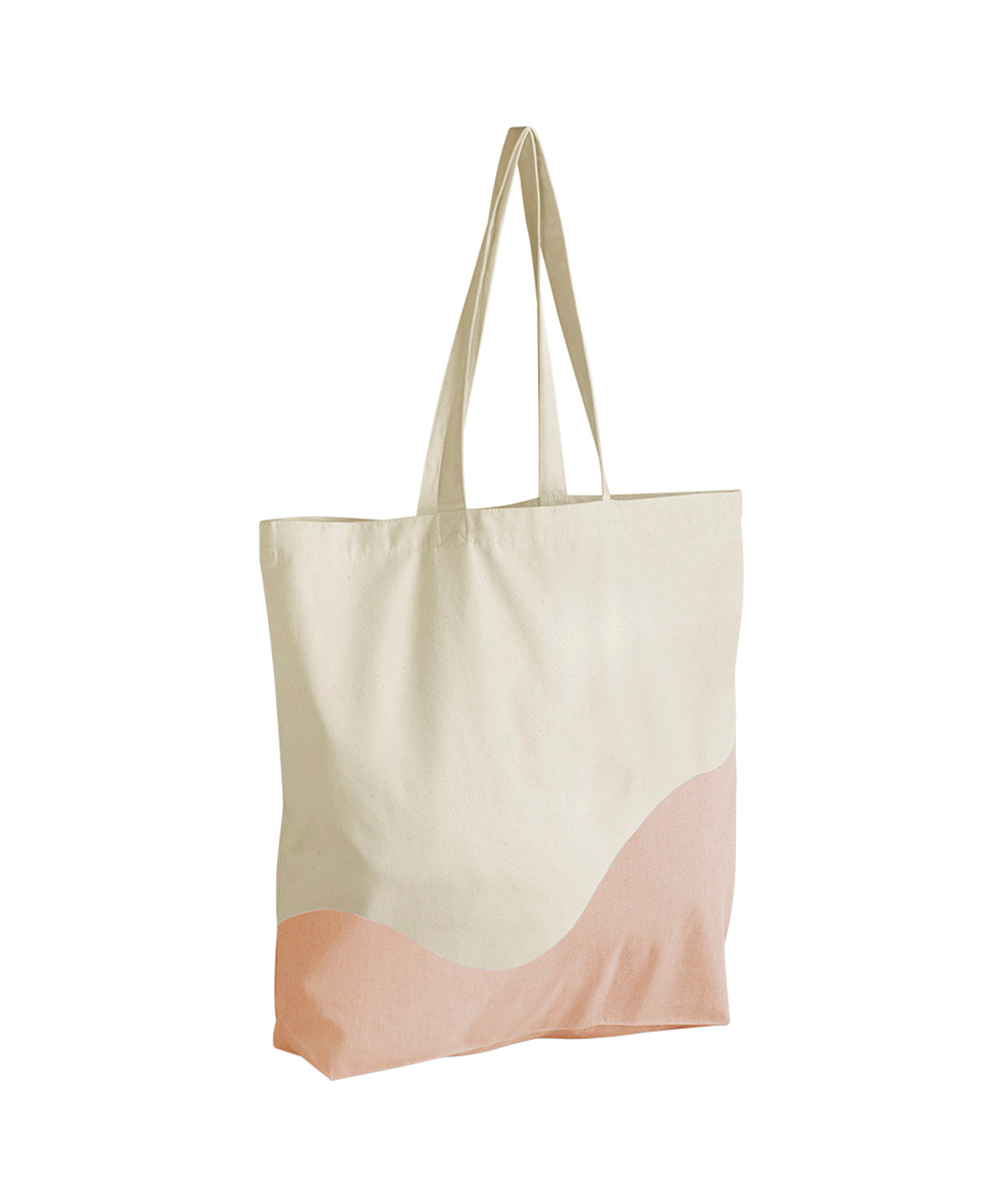 Bolso maxi de algodón orgánico con estampado de ondas | Natural/Durazno