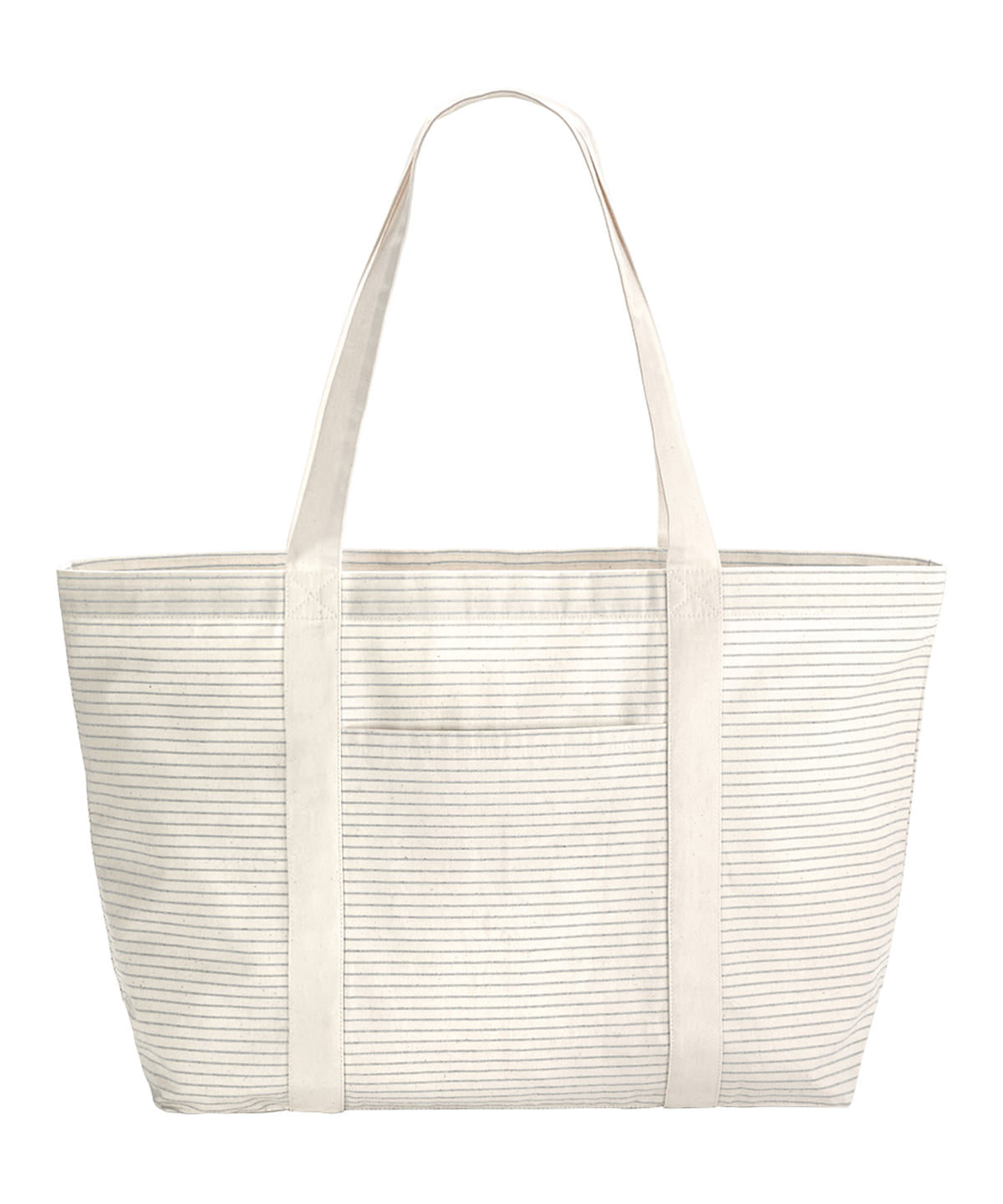 Shopper de algodón orgánico a rayas | Gris/Raya