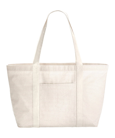 Shopper de algodón orgánico a rayas | Rojo/Raya