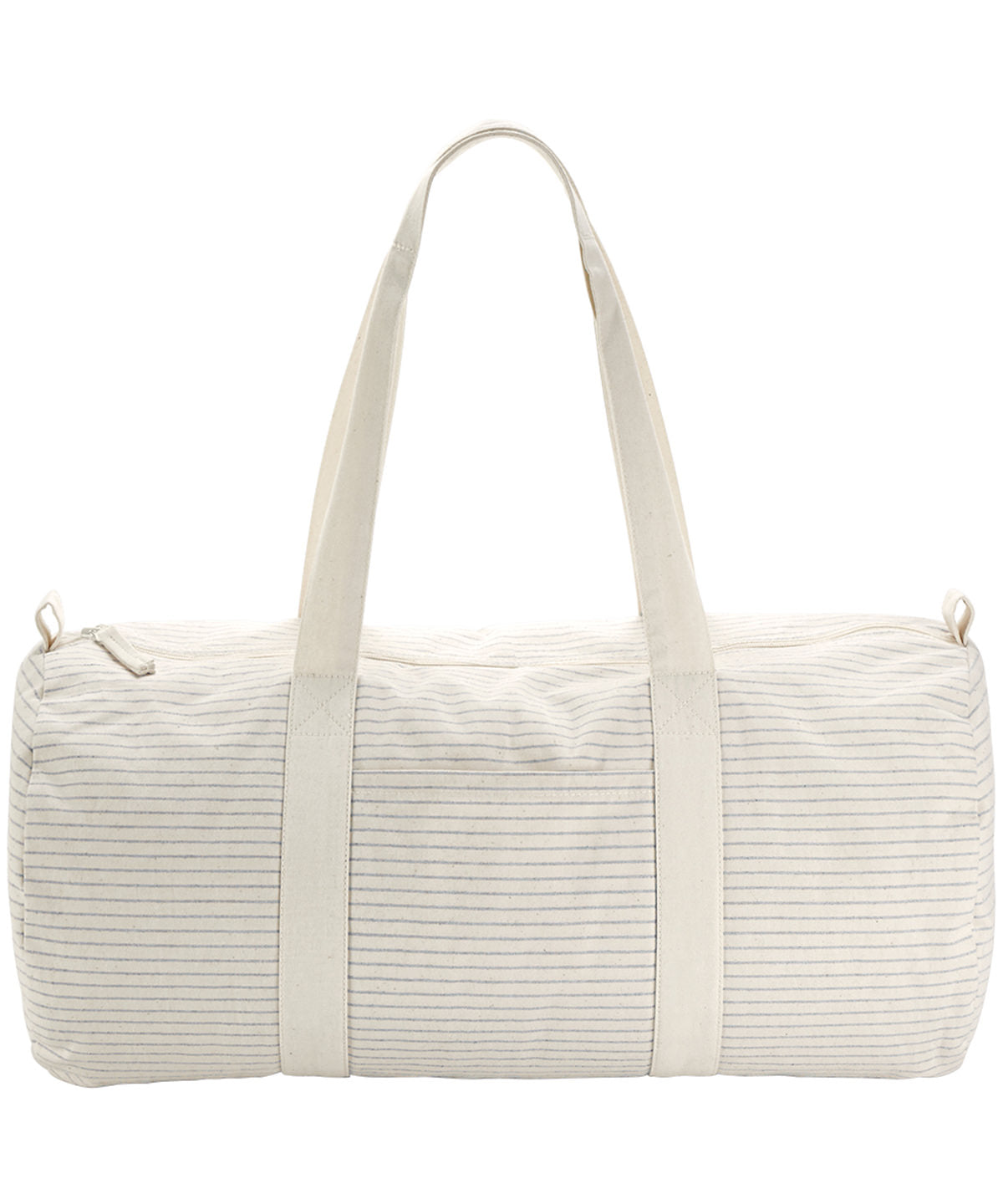 Bolso de barril de algodón orgánico a rayas | Gris/Raya