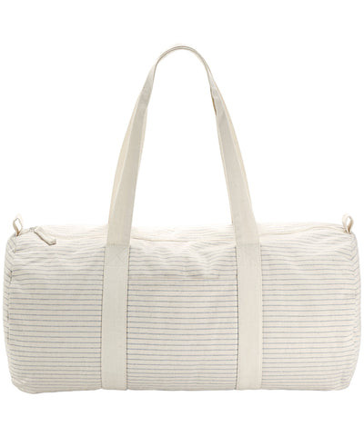 Bolso de barril de algodón orgánico a rayas | Gris/Raya