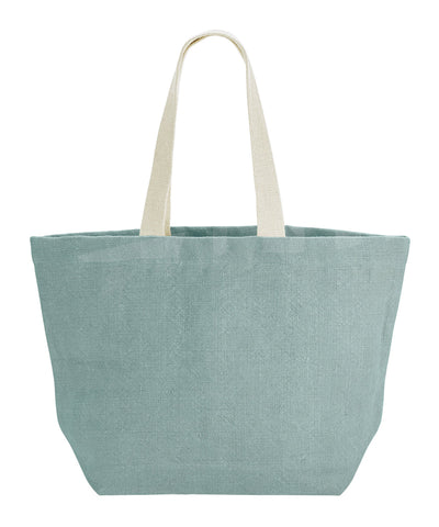 Bolso de playa de yute lavado suave | Azul Pato