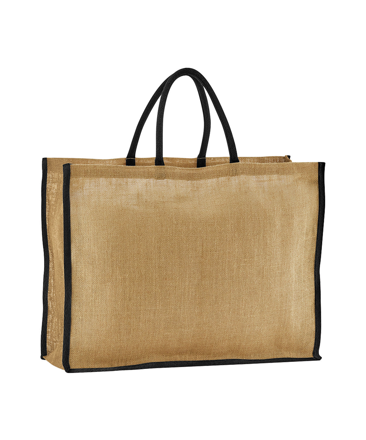 Bolso de mercado de yute natural almidonado | Natural/Negro