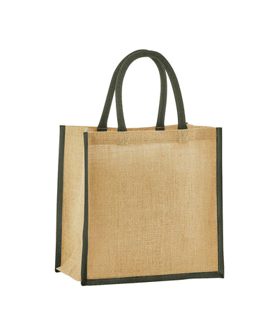 Bolsa de regalo mini de yute almidonado natural | Verde Natural/Verde Oliva