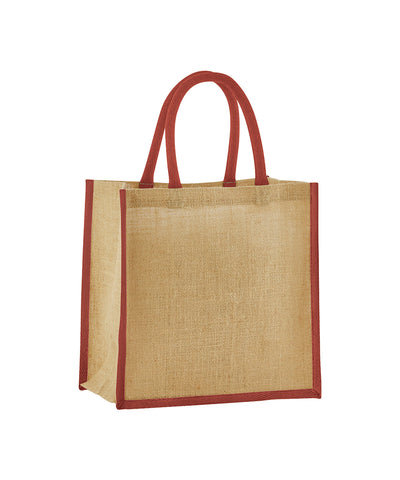 Bolsa de regalo mini de yute almidonado natural | Natural/Naranja Óxido