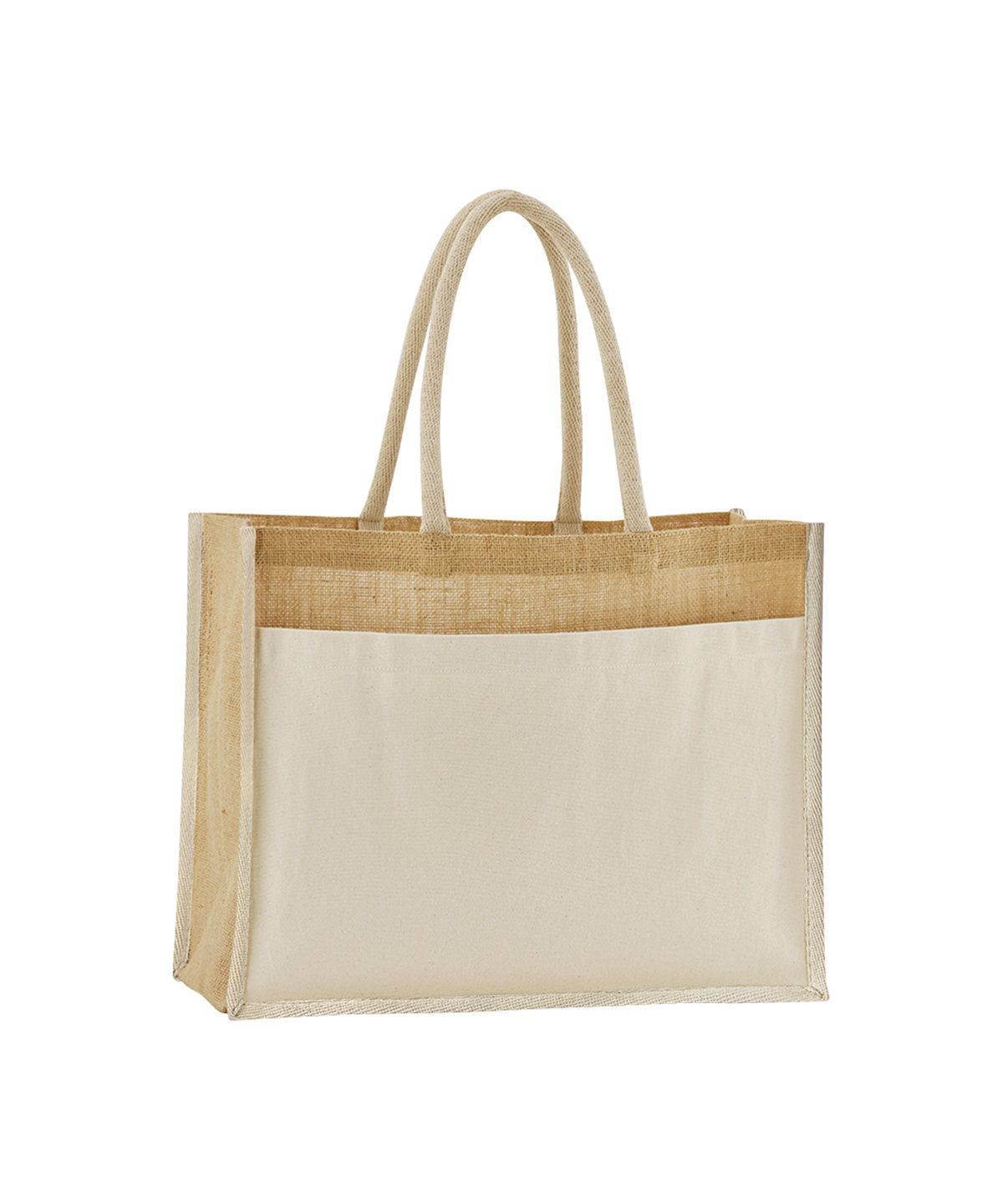 Bolsa de yute almidonada natural con bolsillo de algodón | Natural