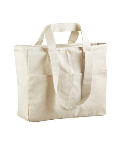 Bolso tote con doble asa y bolsillo de carga | Natural