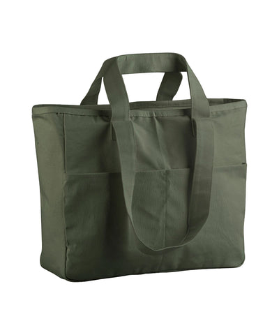 Bolso tote con doble asa y bolsillo de carga | Verde Oliva