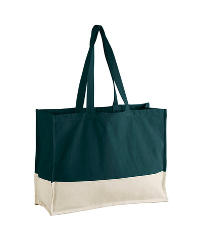 EarthAware® bolso shopper orgánico a contraste | Azul Marino Oscuro/Natural