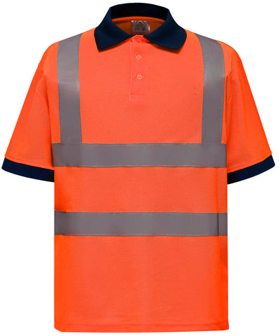 Polo de manga corta de alta visibilidad (HVJ210) | Naranja Claro