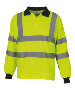 Polo de manga larga de alta visibilidad (HVJ310) | Amarillo Claro
