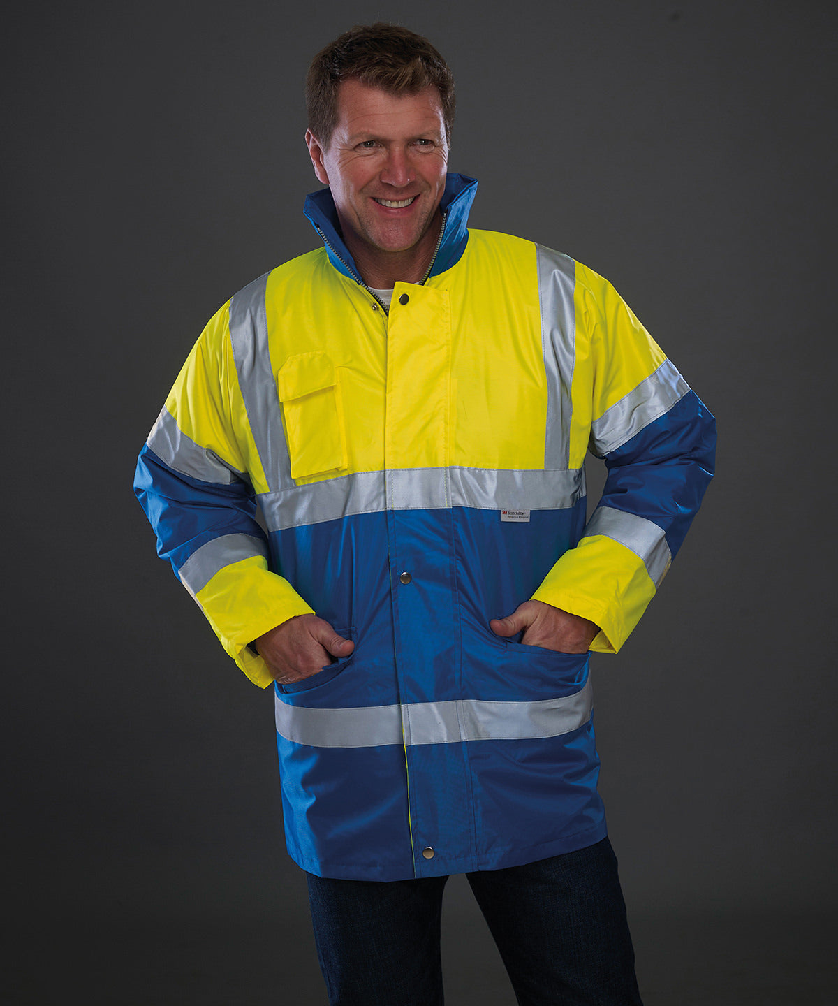 Chaqueta de alta visibilidad con contraste (HVP303) | Amarillo/Rojo