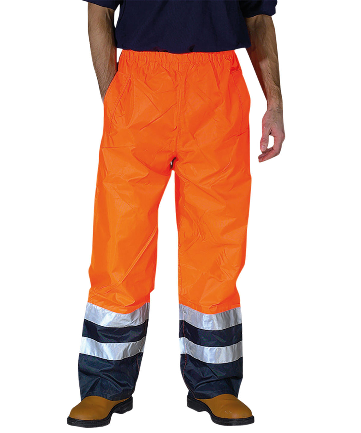 Pantalones impermeables de alta visibilidad (HVS463) | Amarillo/Marino