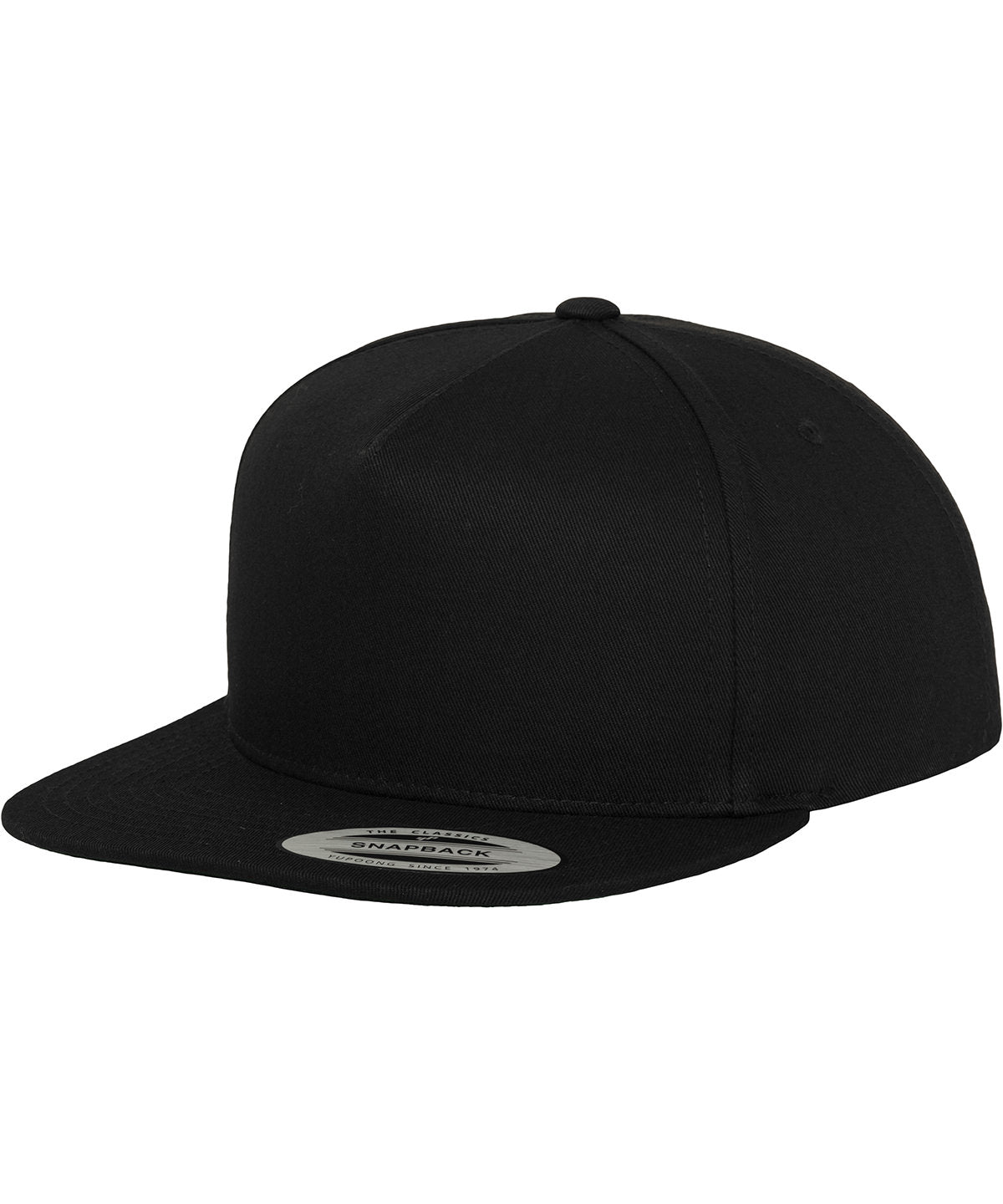 Gorra snapback clsica de 5 paneles (6007) | Negro/Negro