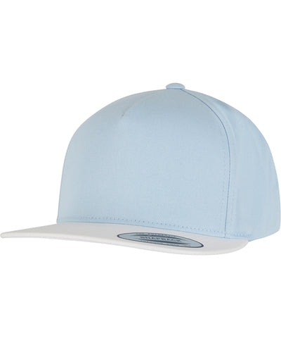 Gorra snapback clsica de 5 paneles (6007) | Azul Claro/Blanco