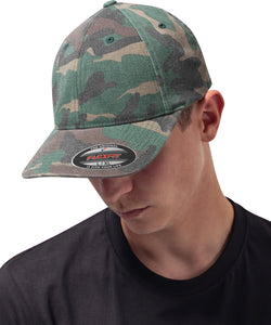 Flexfit gorra lavada con estampado de camuflaje (6977CA) | Camuflaje Verde
