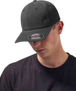Gorra de algodn lavado Flexfit para pap (6997) | Negro