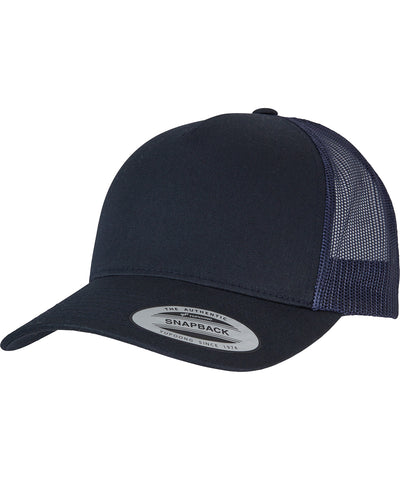 Gorra de camionero retro de 5 paneles (6506) | Azul Marino Oscuro/Azul Marino