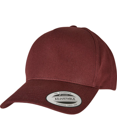 Gorra snapback clsica de 5 paneles curvados (7707) | Burdeos