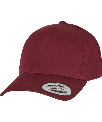 Gorra snapback clsica de 5 paneles curvados (7707) | Granate