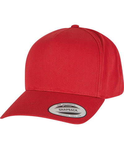 Gorra snapback clsica de 5 paneles curvados (7707) | Rojo Marte