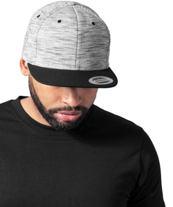 Gorra snapback de rayas melange (6089SC) | Negro/Gris