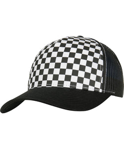 Camionero retro de damero (6506CB) | Negro/Blanco