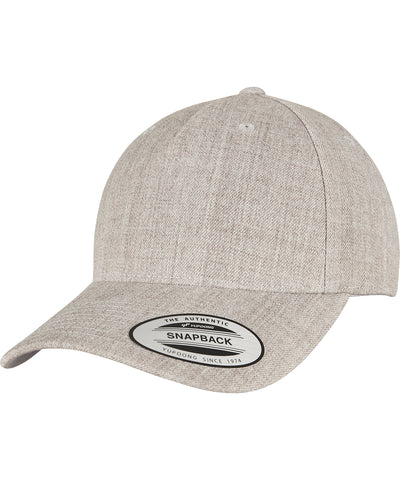 Gorra snapback de visera curva premium de 5 paneles YP classics (5789M) | Gris Jaspeado