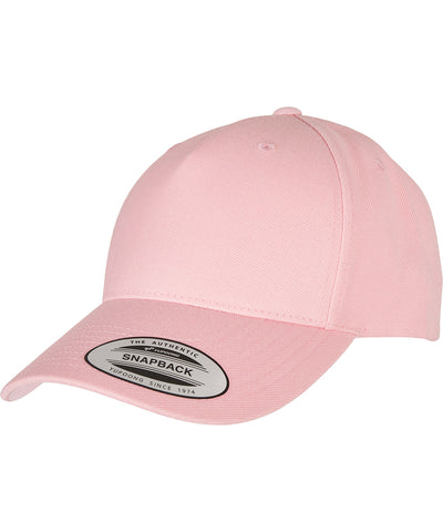 Gorra snapback de visera curva premium de 5 paneles YP classics (5789M) | Rosa Prisma