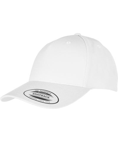 Gorra snapback de visera curva premium de 5 paneles YP classics (5789M) | Blanco