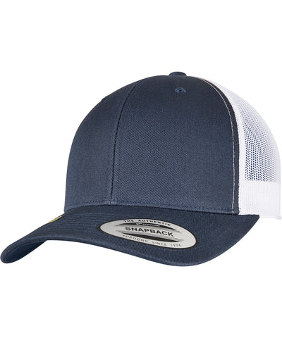 Gorra de camionero retro reciclada de YP classics 2 tonos (6606RT) | Azul Marino/Blanco