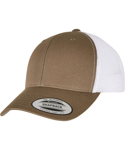 Gorra de camionero retro reciclada de YP classics 2 tonos (6606RT) | Oliva/Blanco
