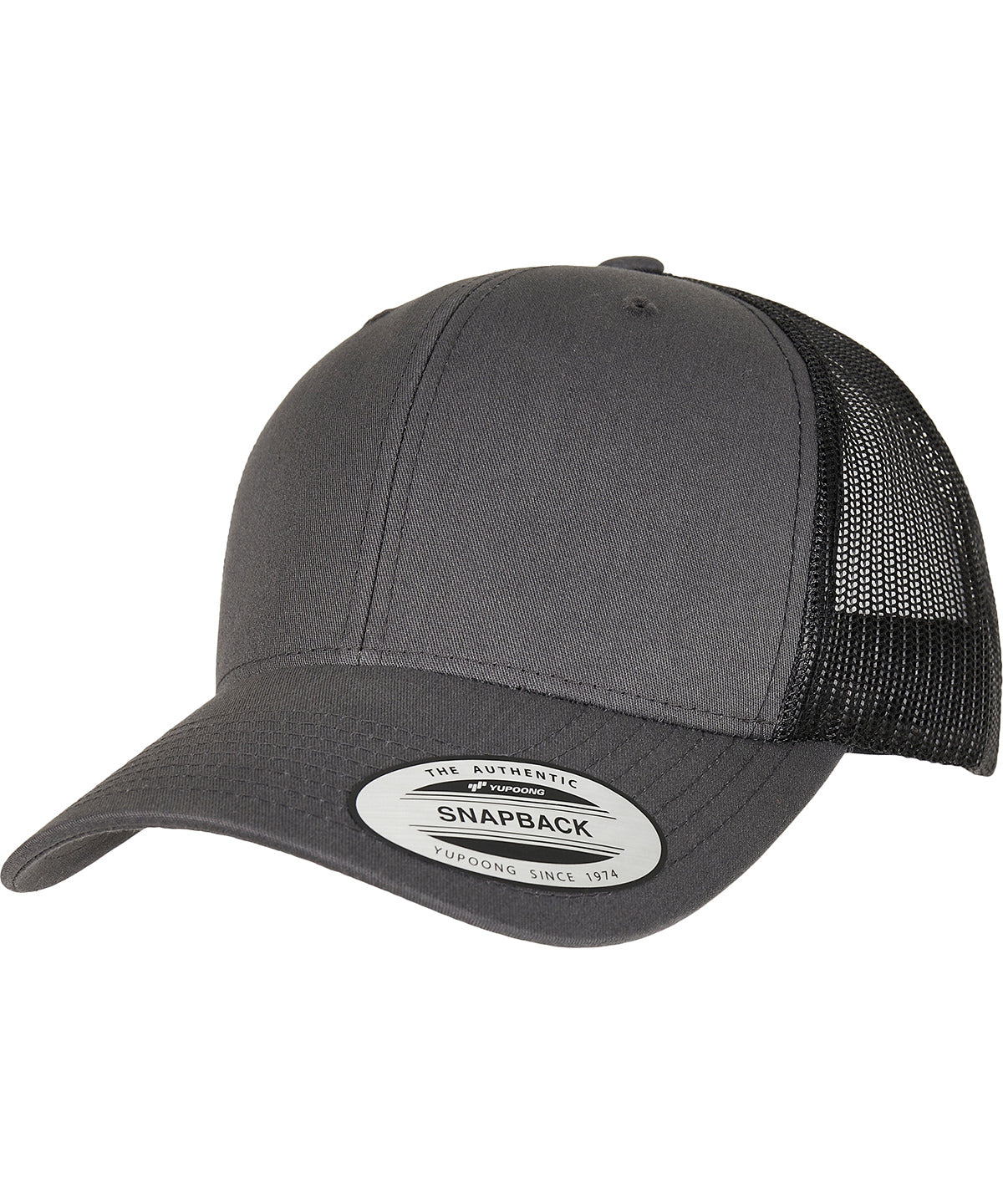 Gorra retro trucker de 2 tonos (6606T) | Antracita/Negro