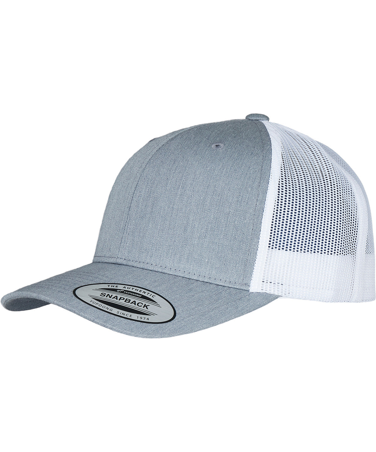 Gorra retro trucker de 2 tonos (6606T) | Gris Jaspeado/Blanco