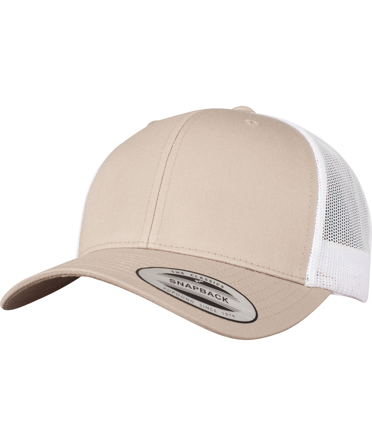Gorra retro trucker de 2 tonos (6606T) | Caqui/Blanco