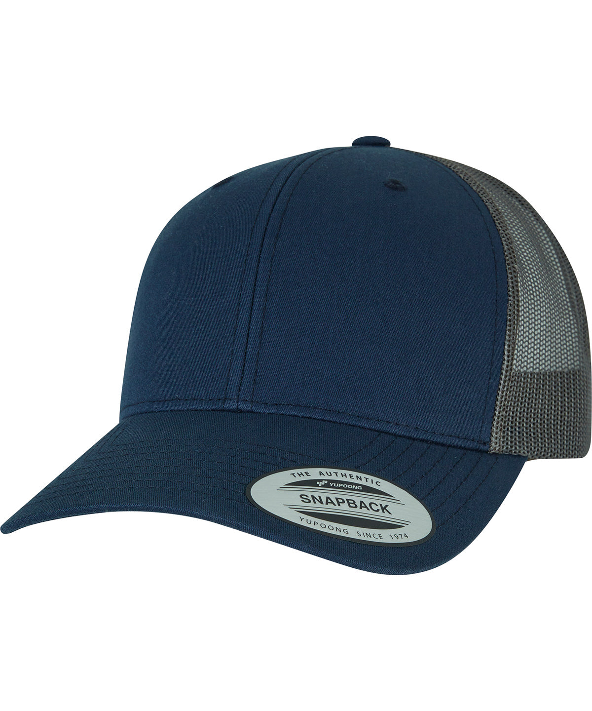 Gorra retro trucker de 2 tonos (6606T) | Azul Marino/Marrn Grisceo