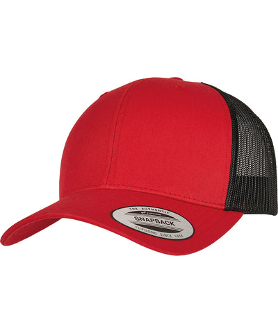 Gorra retro trucker de 2 tonos (6606T) | Rojo/Negro
