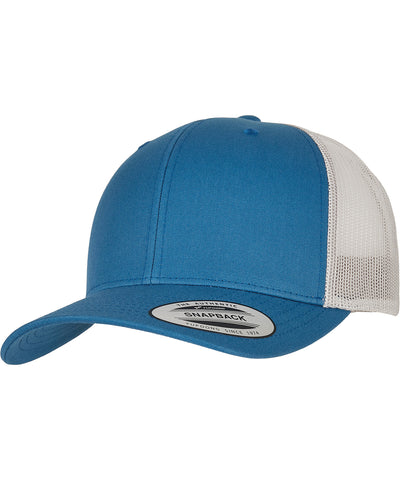 Gorra retro trucker de 2 tonos (6606T) | Azul Acero/Plata