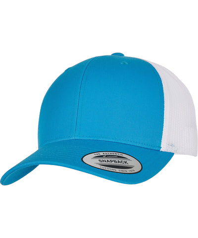 Gorra retro trucker de 2 tonos (6606T) | Turquesa/Blanco